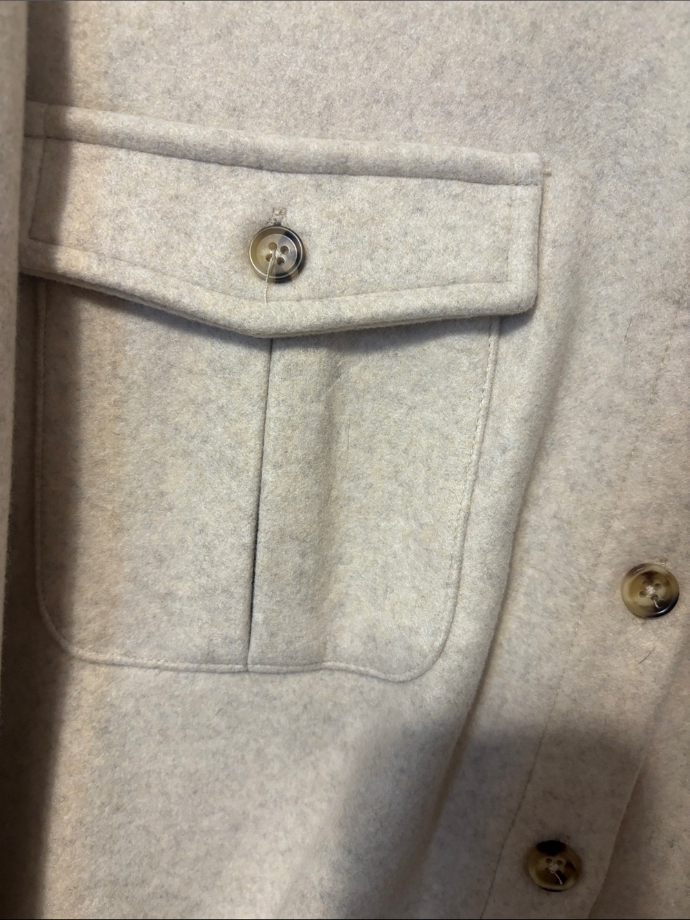 Altar'd State Cream Button-Front Wool Shacket - Picture 3 of 7